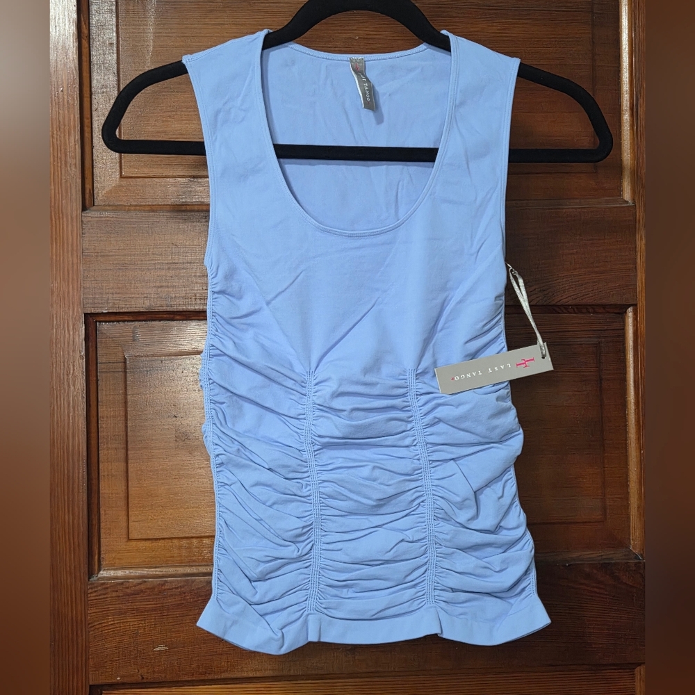 NWT Last Tango Light Blue Ruched Tank Top (Multiple Sizes)